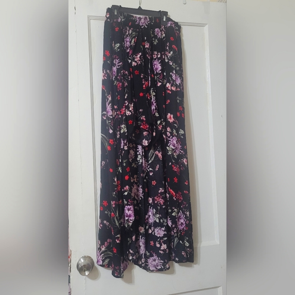 Torrid long skirt with front slit and shorts underneath.